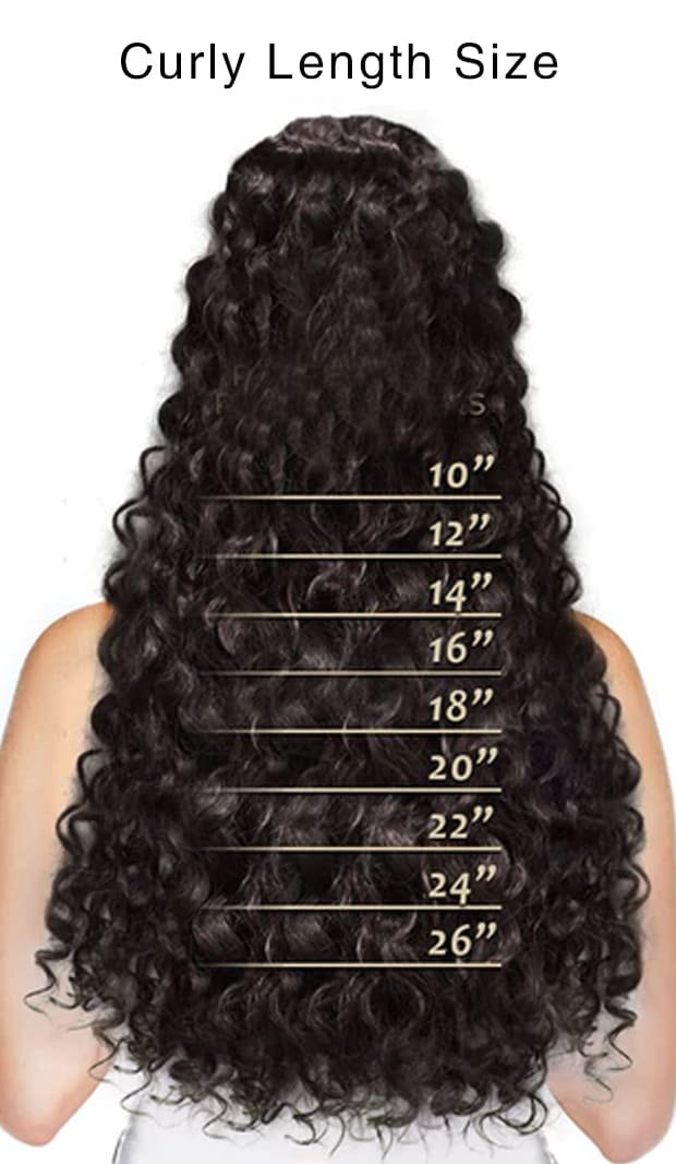 Human Hair Extensions Curly Length Size