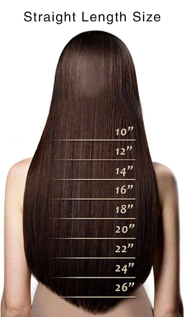 Humang Hair Straight Length Size