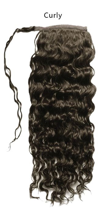 Ponytail curly human hair extensions