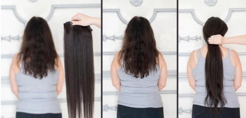 black clip in human hair extensions