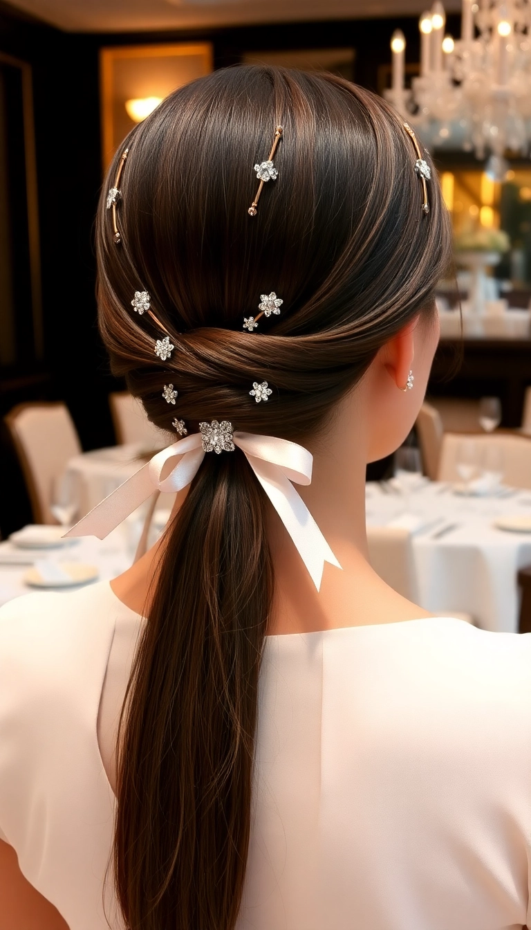 10 Stunning Wrap Around Ponytail Styles That'll Transform Your Look Instantly! - Elegant Wrap Around Ponytail with Accessories