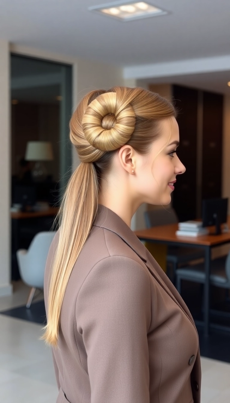 10 Stunning Wrap Around Ponytail Styles That Will Transform Your Look Instantly! - 10. Chic Wrap Around Ponytail with a Hair Donut