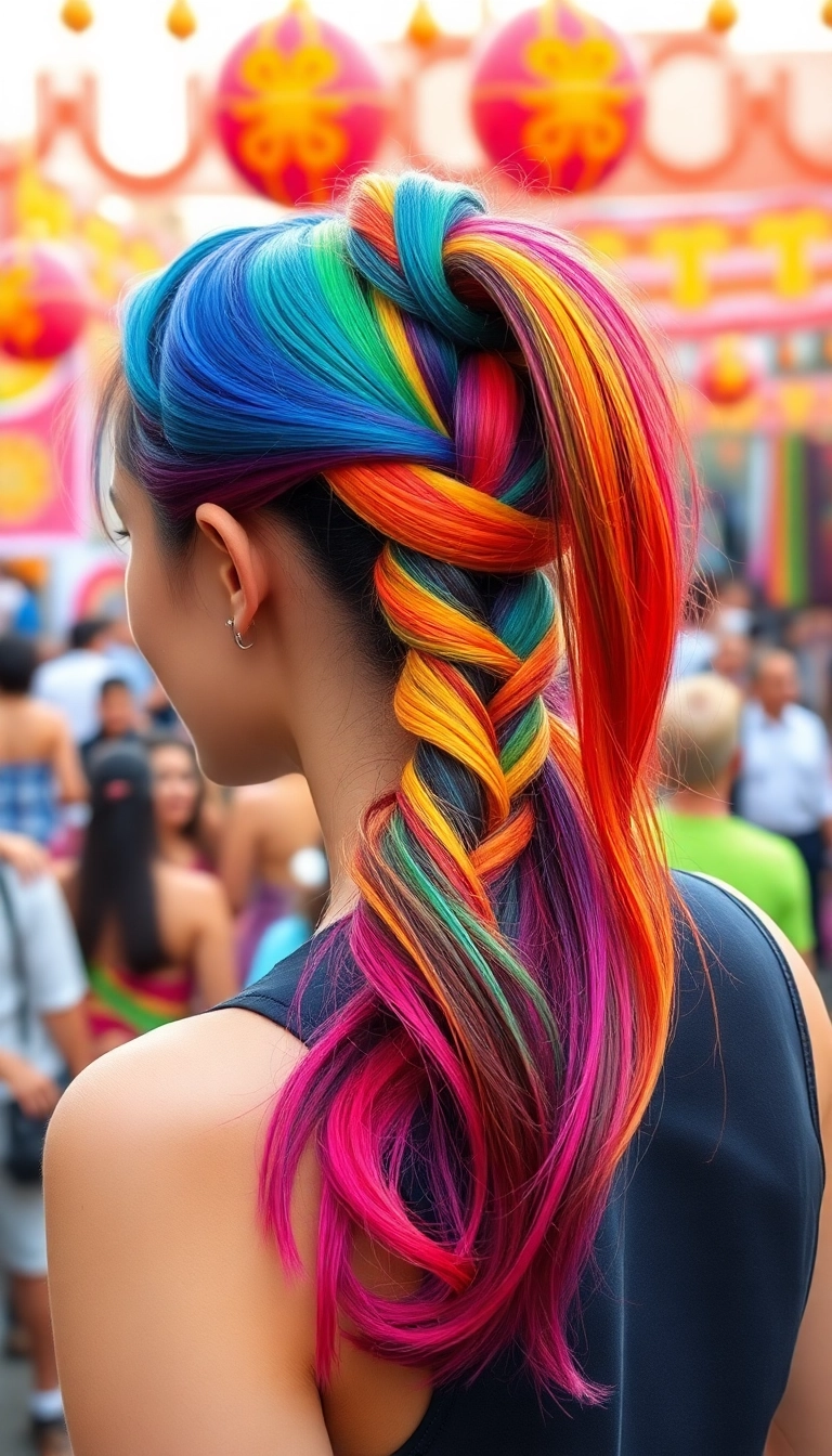 10 Stunning Wrap Around Ponytail Styles That Will Transform Your Look Instantly! - 6. Colorful Wrap Around Ponytail