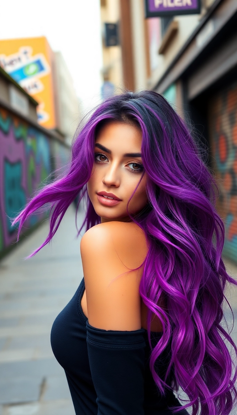 15 Fashionable Clip In Colored Extensions for a Quick Style Upgrade (Check Out #3!) - 14. Electric Purple Passion