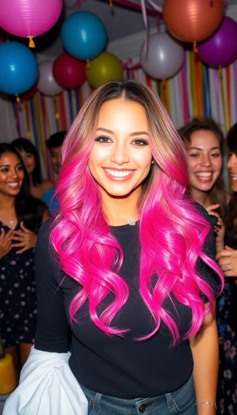 15 Fashionable Clip In Colored Extensions for a Quick Style Upgrade (Check Out #3!) - 9. Bright Pink Pop