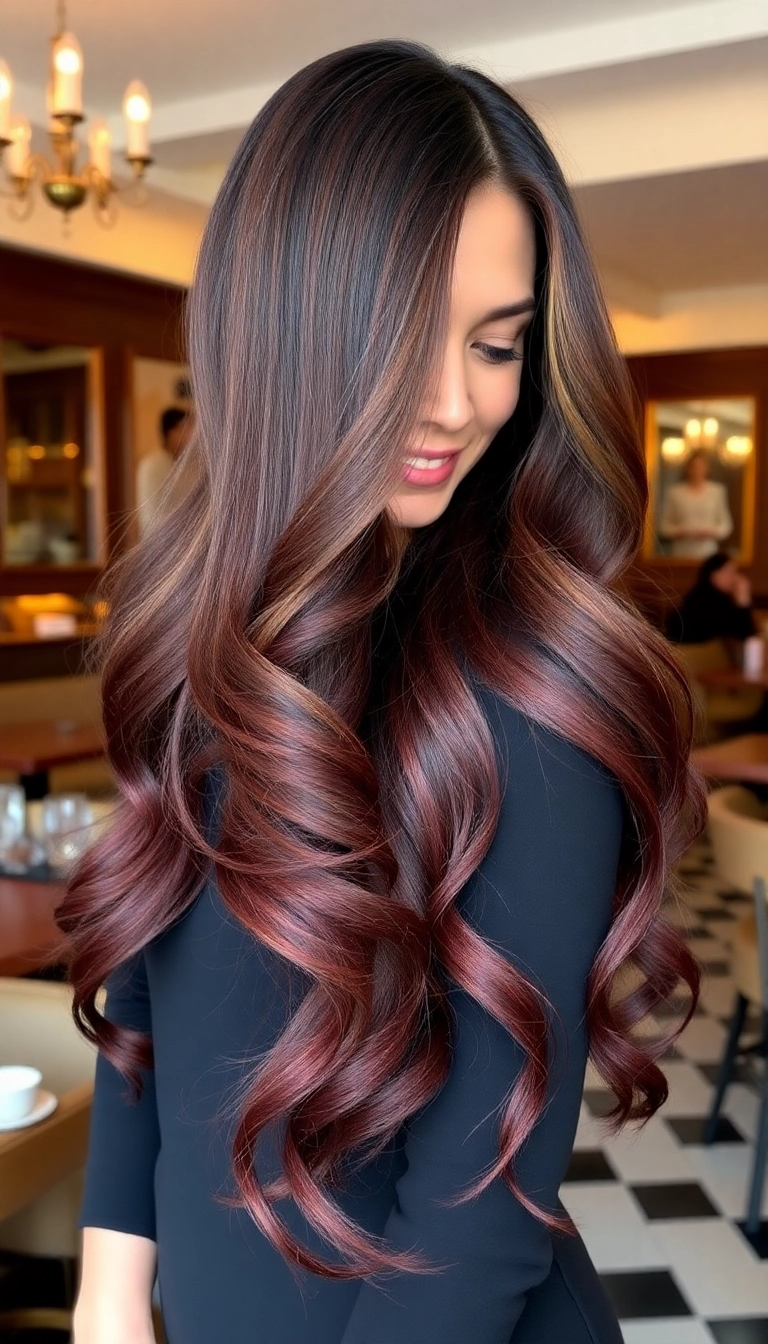 15 Fashionable Clip In Colored Extensions for a Quick Style Upgrade (Check Out #3!) - 15. Classic Burgundy Balayage