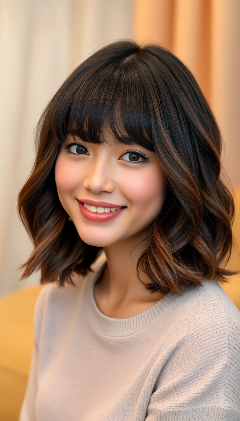 15 Stunning Shoulder Length Haircuts That'll Transform Your Look (You Won't Believe #9!) - 5. Curtain Bangs with Shoulder Length Hair