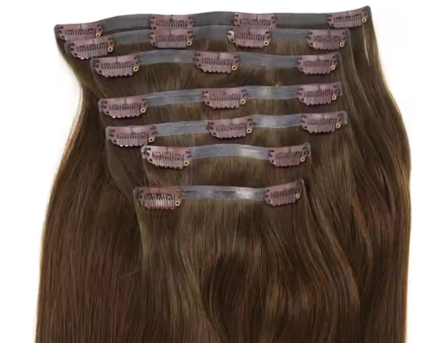 Straight human hair extensions seamless clip ins
