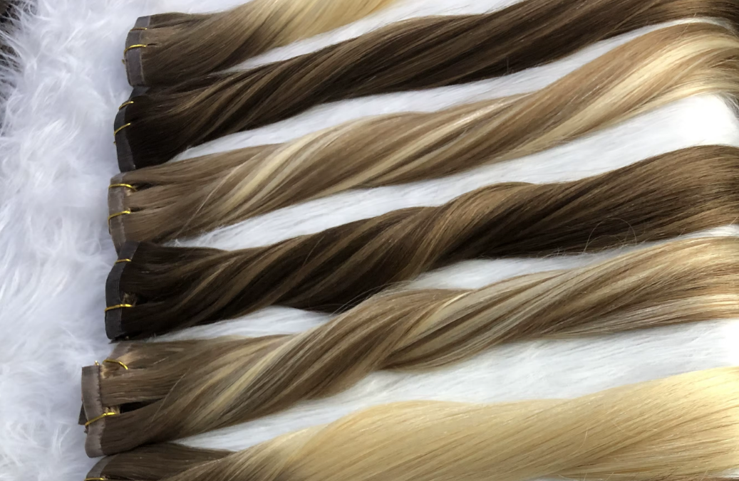 Straight human hair extensions seamless clip ins
