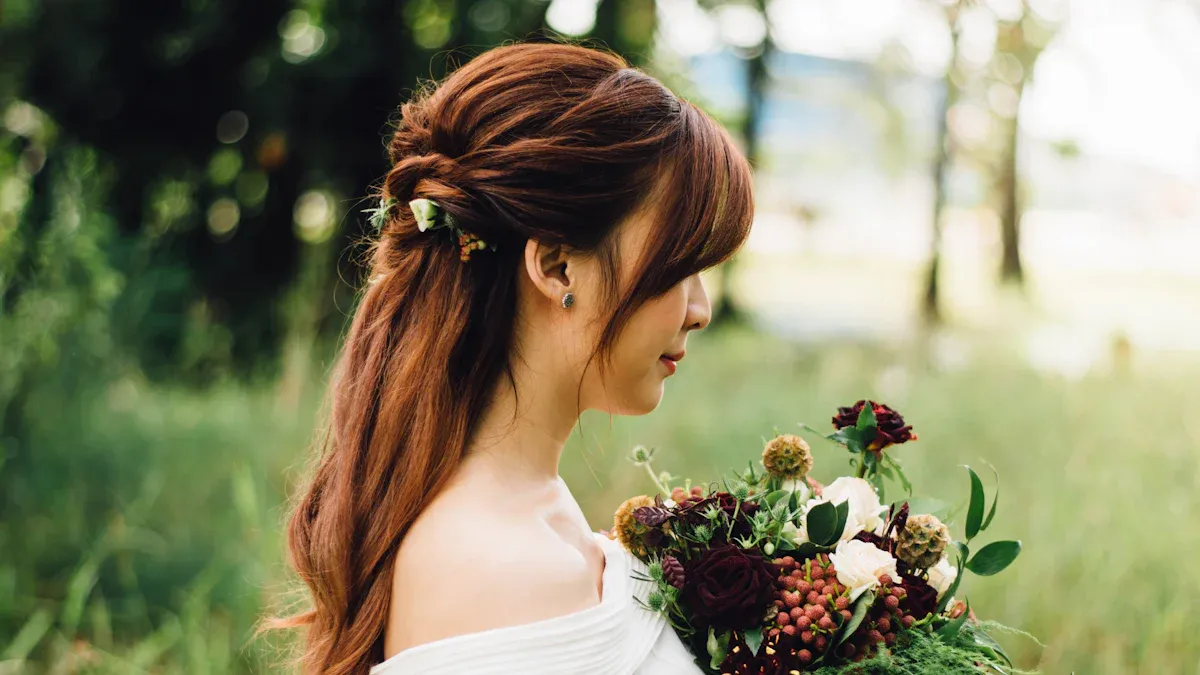 Twisted Half-Up Bridal Hairstyles