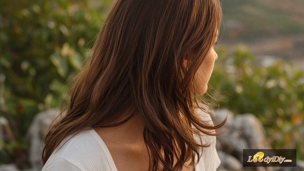 Ladyidiy Halo Remy hair extensions worn for natural length and blend on shorter own hair