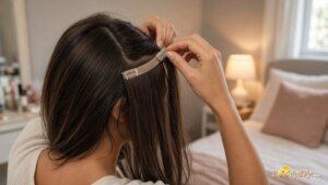 Ladyidiy Seamless Remy clip-in weft with slim PU band and silicone-sleeved clips