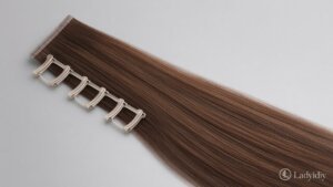 Ladyidiy Seamless Remy clip-in weft with slim PU band and silicone-sleeved clips