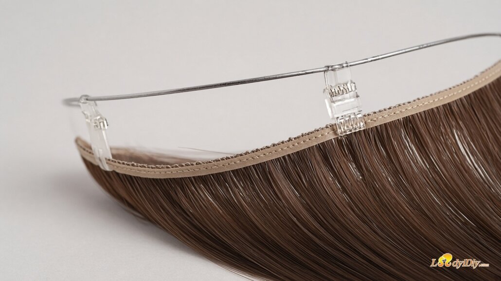 Ladyidiy Halo Remy Secret Wire weft with clear clips for how to put on install guide
